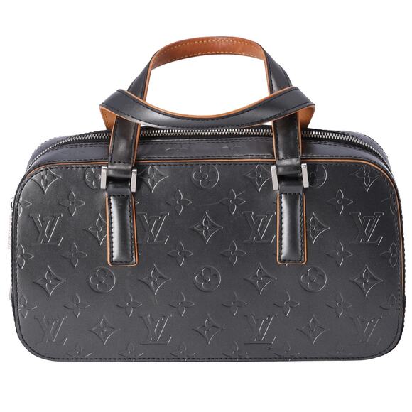 Louis Vuitton Shelton Monogram Mat Handbag M55172 Black Calfskin - Picture 1 of 9